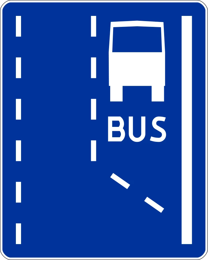 Początek pasa ruchu dla autobusów