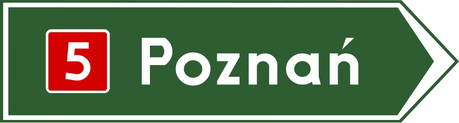 Znak E-3 Drogowskaz w kształcie strzały