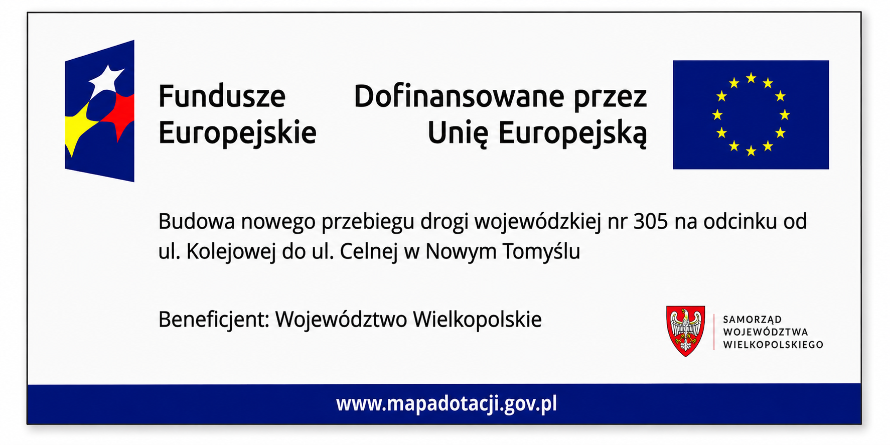Tablica informacyjna - dofinansowanie z Funduszy Europejskich